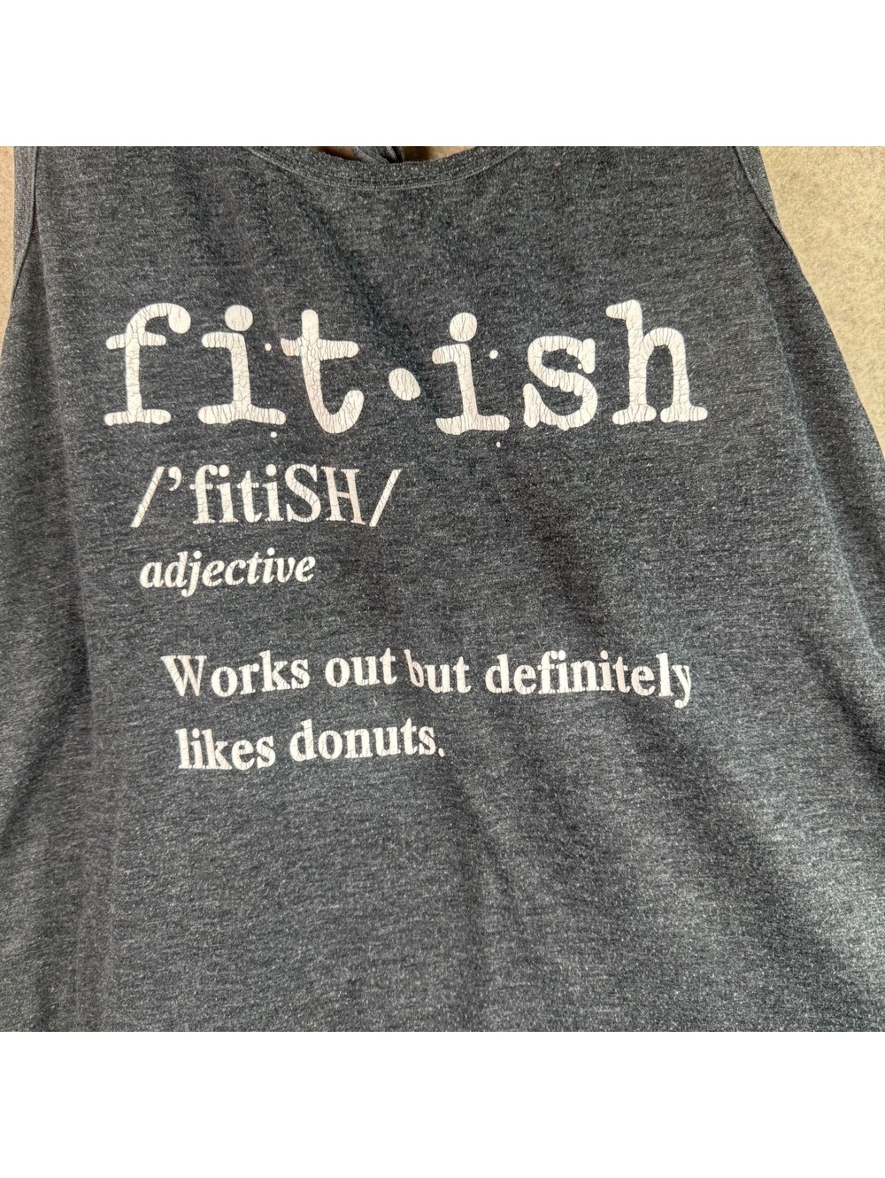Gray Fit-ish Graphic Racerback Tank Top Size Small